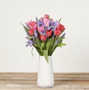 Tulips & Irises - Heartfelt WIth Marina Vase